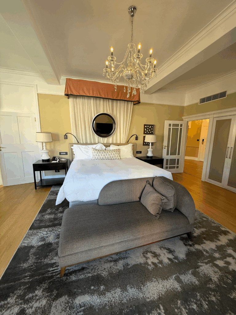 Guest room at Marataba Mountain Lodge featuring rustic luxury accommodations in South Africa.